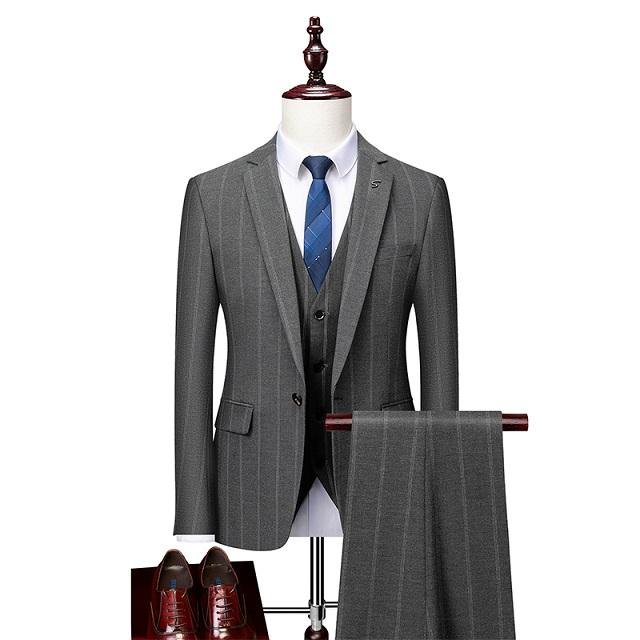 Costume Deux Pièces Homme Slim Fit - Pour Mariage, Affaires, Soirée - Housse De Protection Incluse