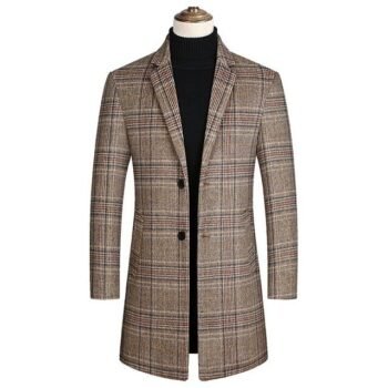 Manteau à carreaux - Kaki, 2XL